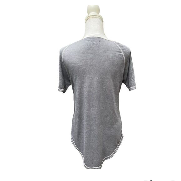 LUCKY BRAND DEF LEPPARD DISTRESSED STUDDED LOGO TEE SHORT SLEEVE GREY T-SHIRT S - Picture 3 of 9